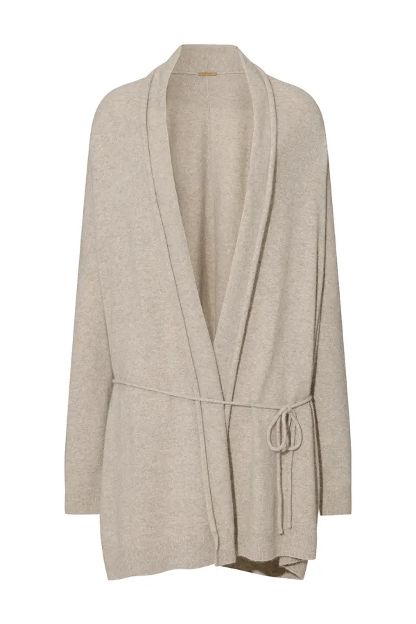 INES SHAWL COLLAR CARDIGAN [BEIGE]