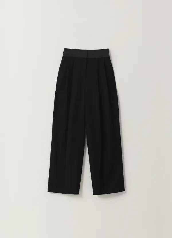 [Limited] Tweed Coloring Wild Pants - Black