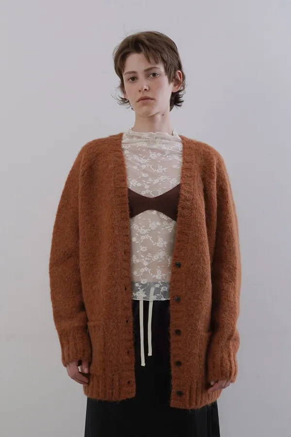 Softy alpaca cardigan_orange