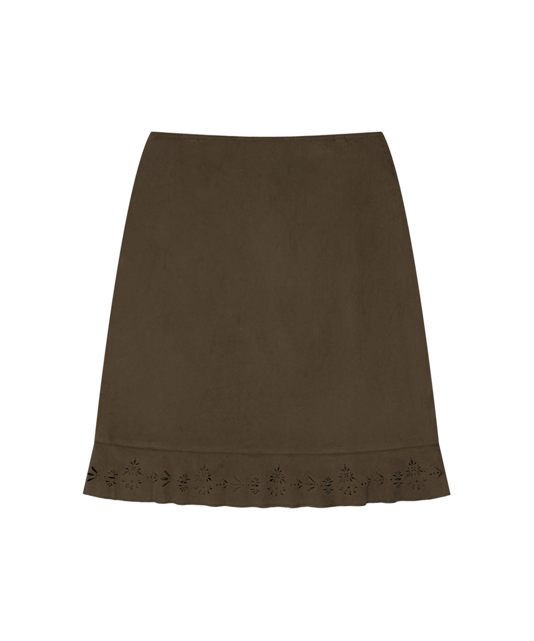 반원 아뜰리에 P3329 펀칭 스웨이드 스커트_Brown 상품 이미지 1