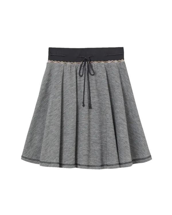 STRING LACE SKIRT [GREY]