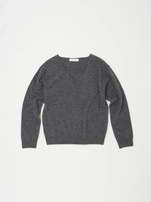 INSIDE OUT V-NECK SWEATER IN GREY