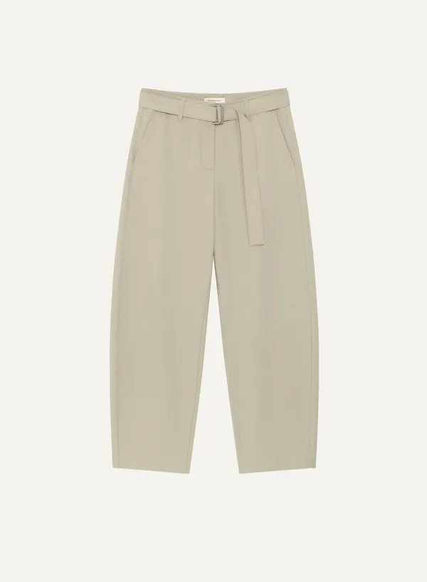 Belted Curve Pants Sage Taupe