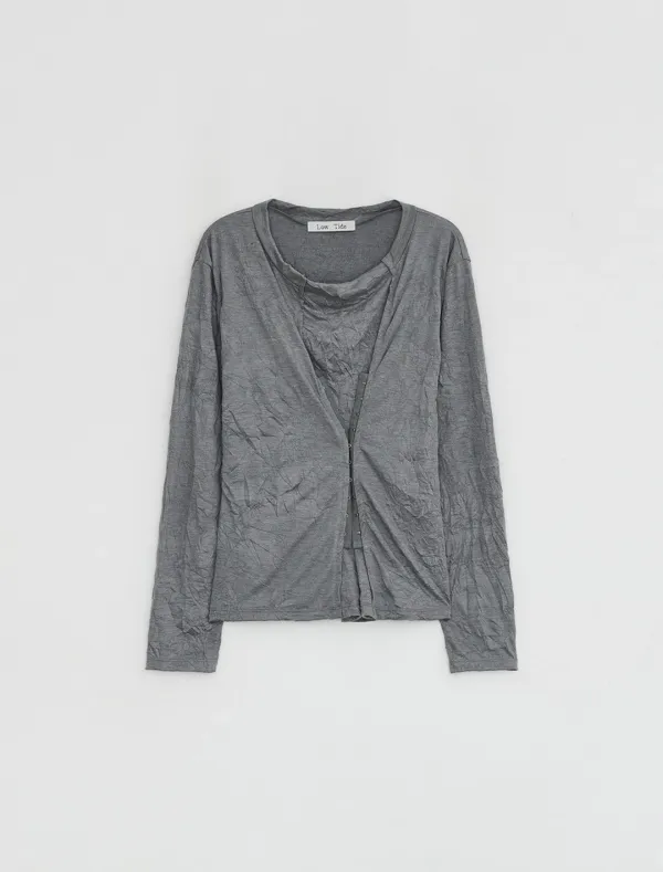 CREASE SNAP TOP [GREY]