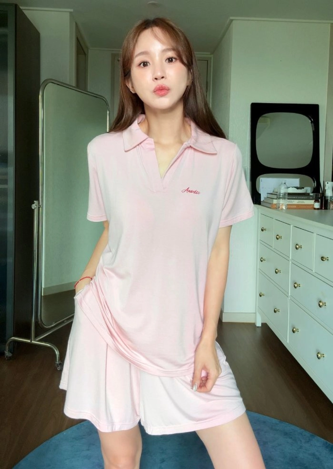 아노에틱 [플리에PICK]ANC SOFTLINE MODAL PAJAMA SET_STRAWBERRY 상품 이미지 3
