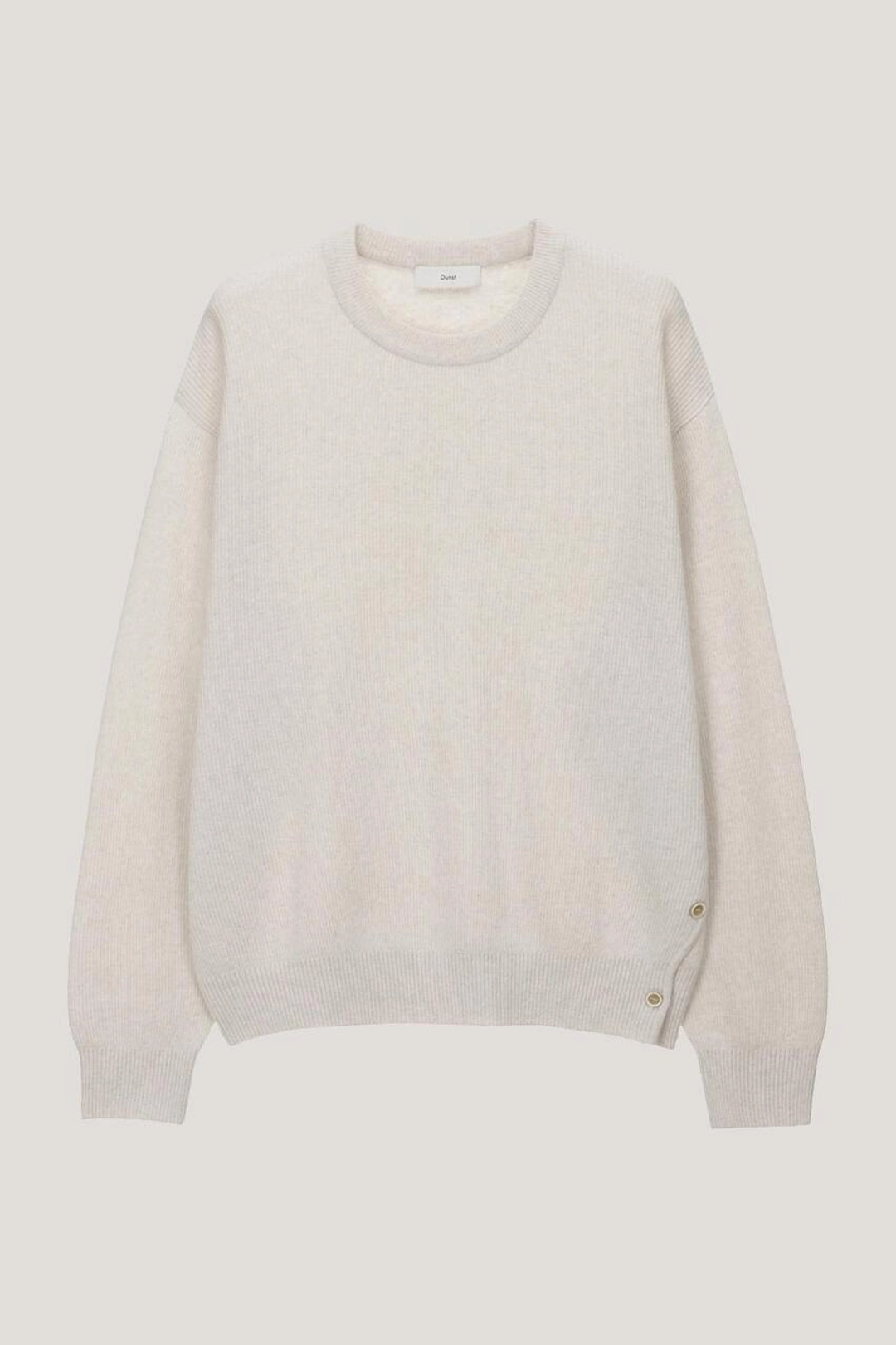 던스트 UNISEX BUTTONED CREWNECK SWEATER OATMEAL MELANGE 상품 이미지 1