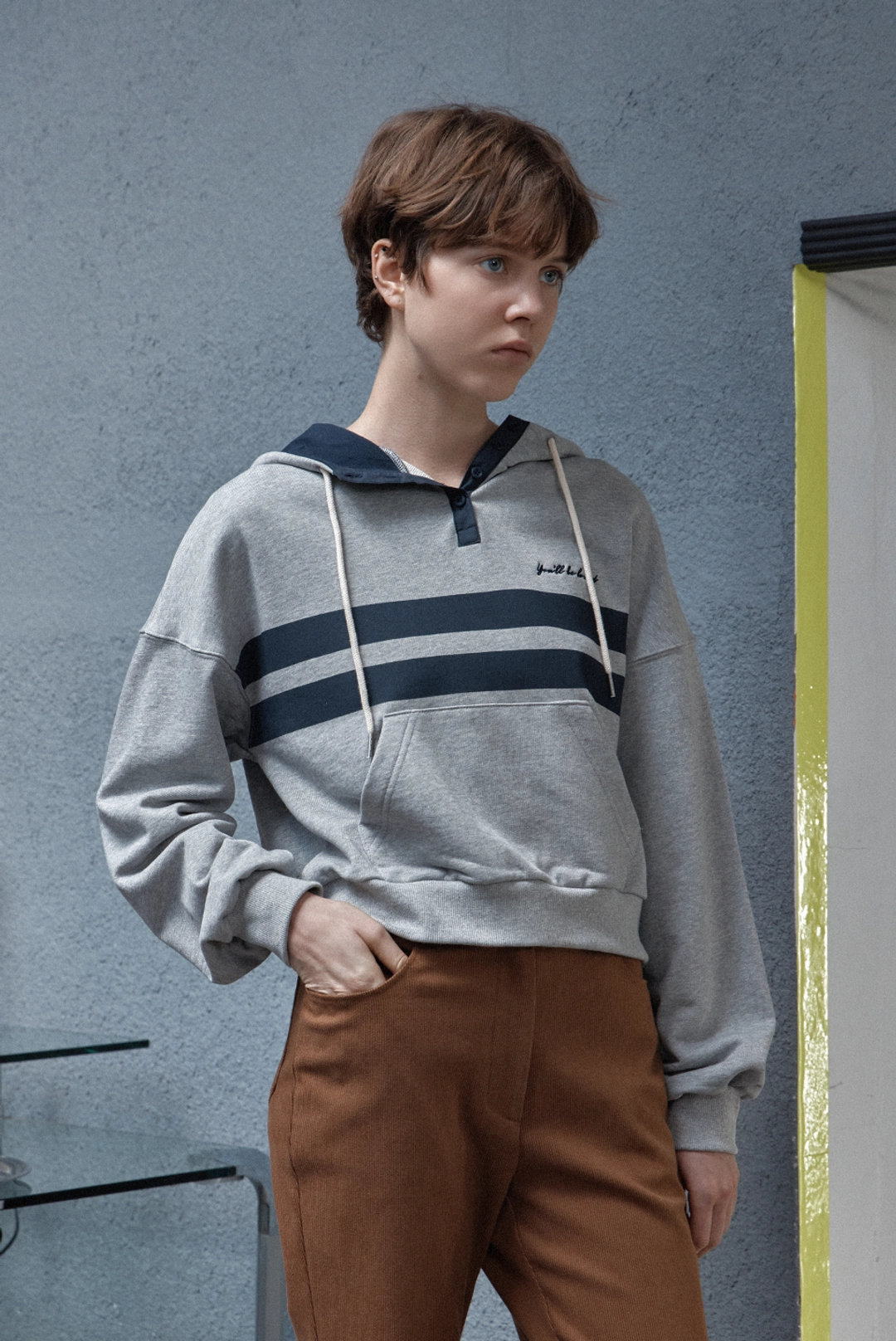 브렌다 브렌든 line hoody - melange 상품 이미지 2
