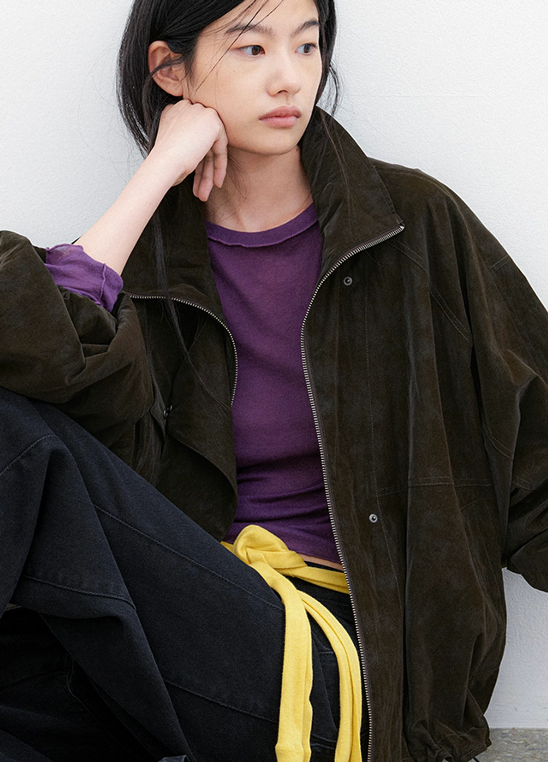 아뜰리에 나인 (JP-611)DOUBLE PLACKET ZIP-UP BLOUSON JUMPER 상품 이미지 2