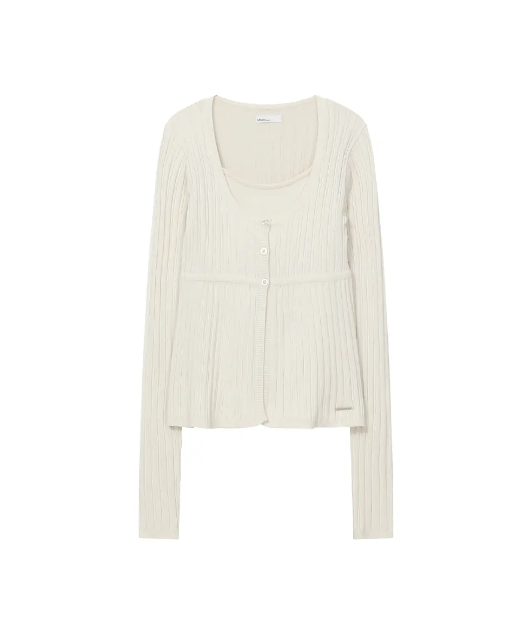미세키서울 Ribbed layered cardigan knit IVORY 상품 이미지 3