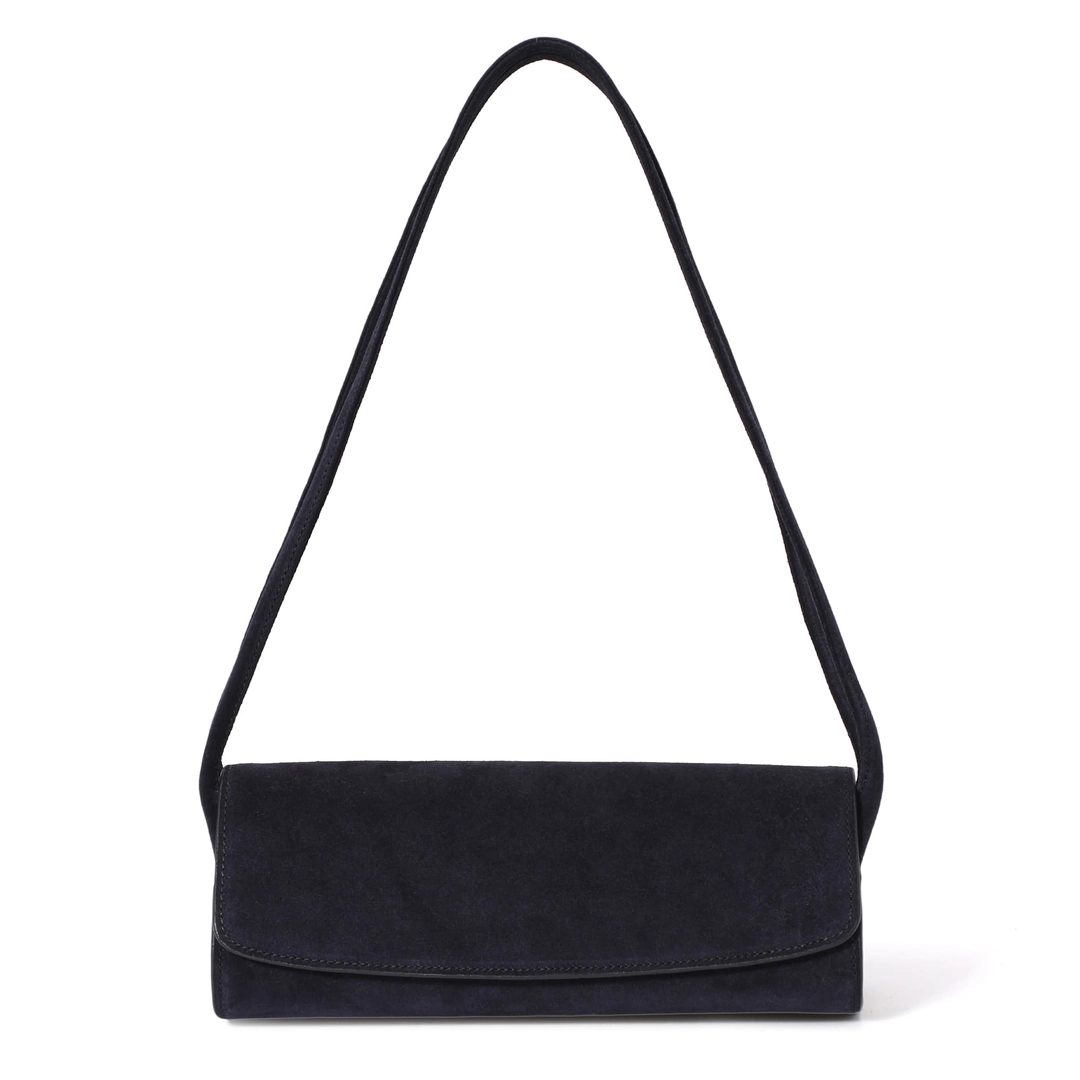 TWO SHOULDER SUEDE BAG [NAVY, BLACK]