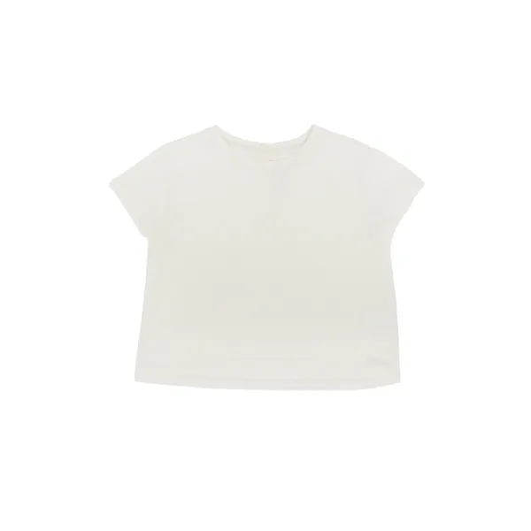 Short Sleeve Back-neck Button T-shirt (sand beige)