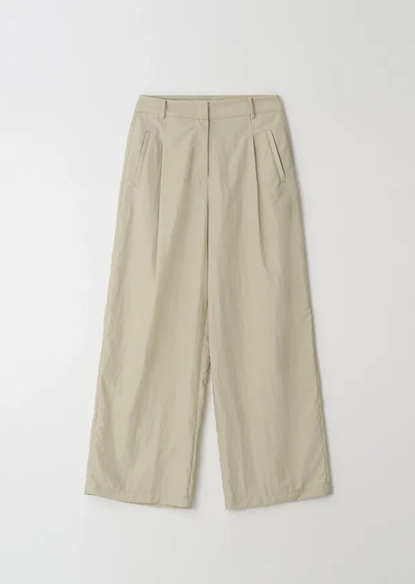 summer cooling pintuck slacks-beige