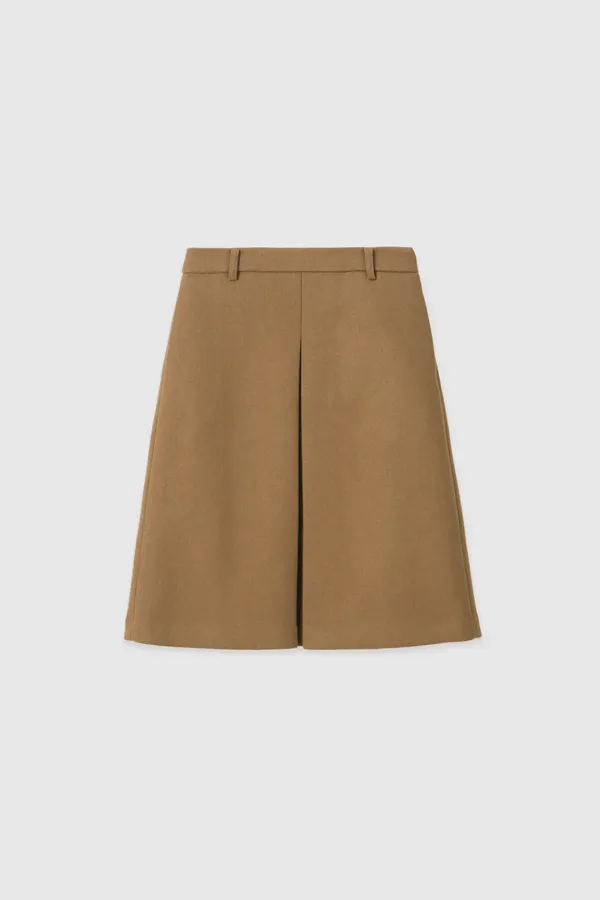 FENCHURCH A-line wool midi skirt (Camel)