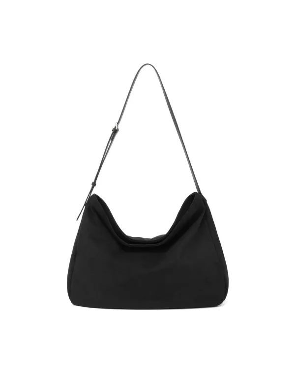 Suede Flow Hobo Bag Black