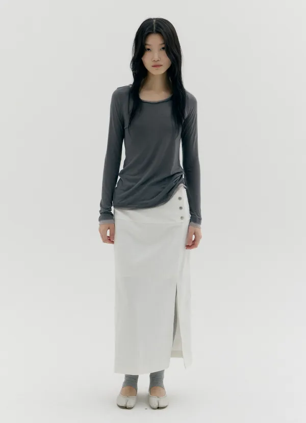 LAYERED LONG SLEEVE, CHARCOAL