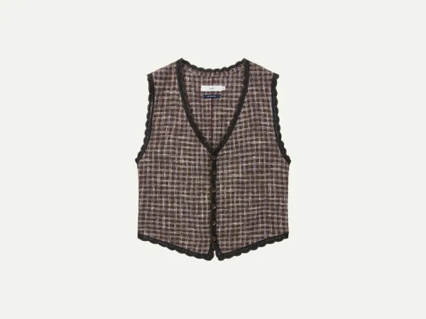 Via Sophie vest (Brown check)