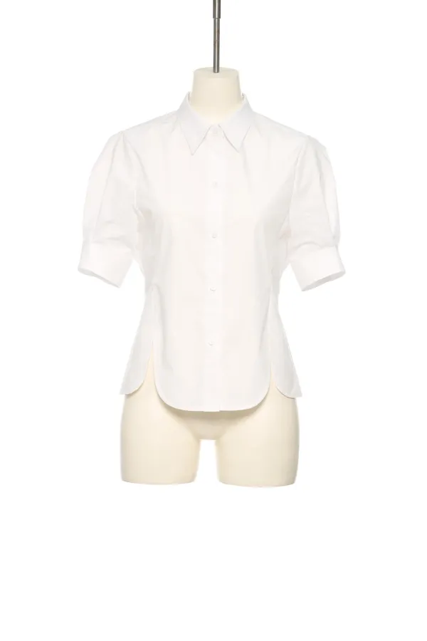 SS25 WHITE HEM SLITED BLOUSE