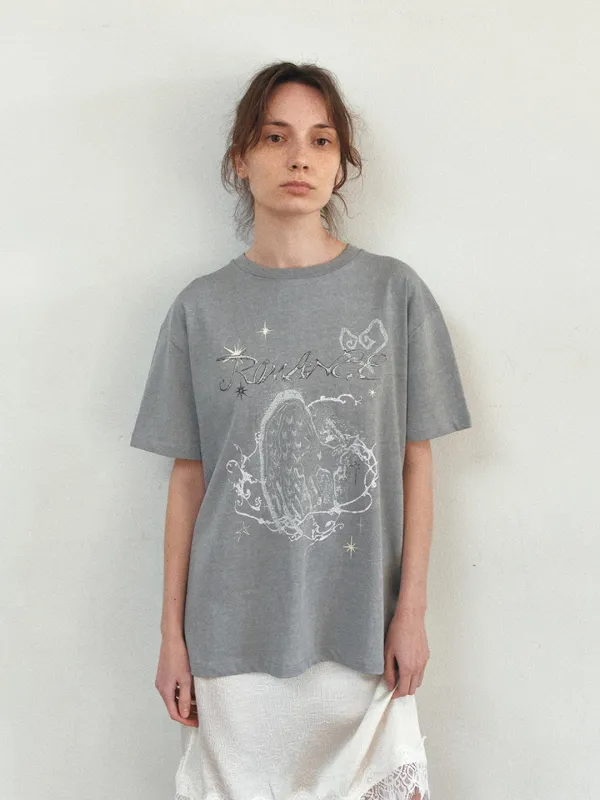 [M 예약배송 : 8/3] TIR ROMANCE HALF SLEEVE TOP_GREY