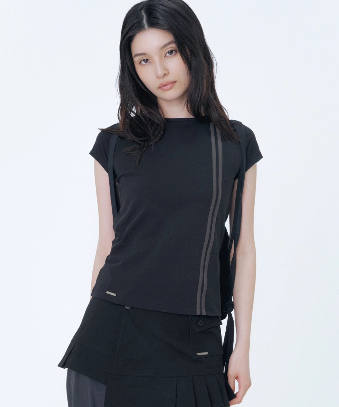 미세키서울 Double tape short sleeve BLACK 상품 이미지 2