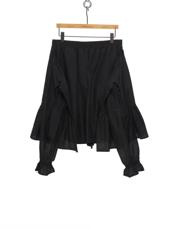 SS26 BLACK LAYERED SHIRT-DETAIL SKIRT