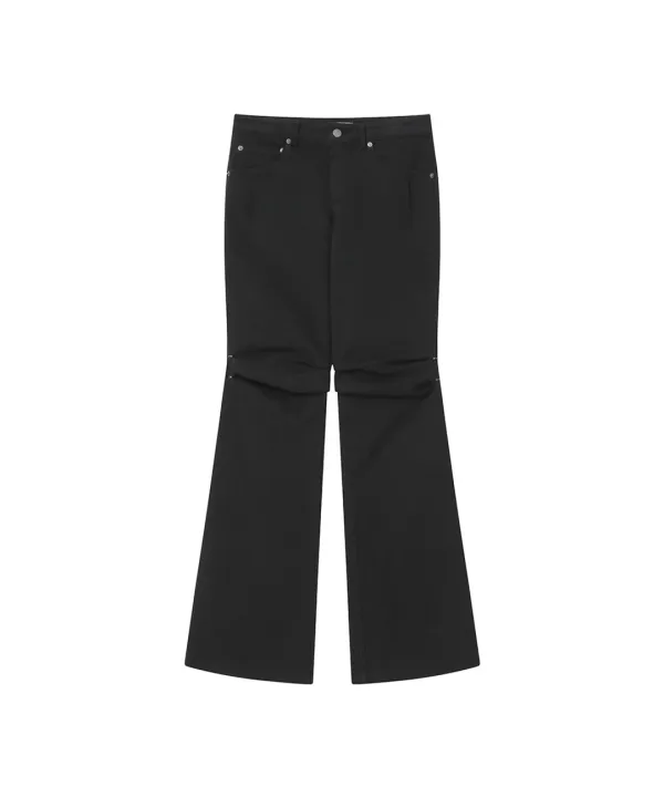 Shifted snap pants BLACK