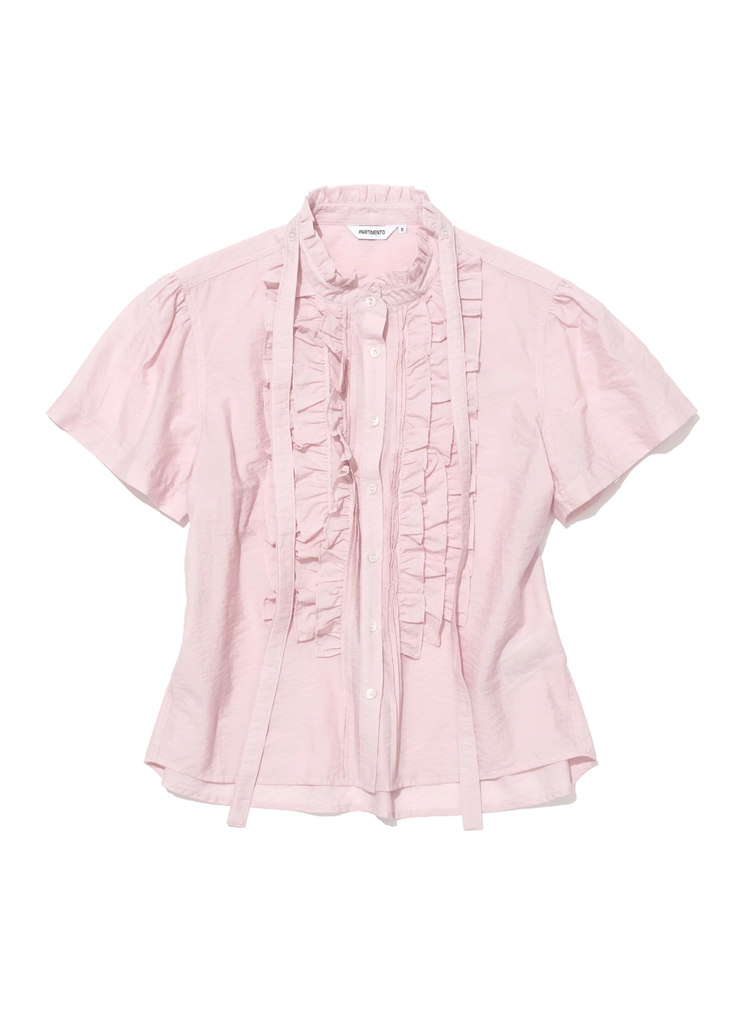 파르티멘토 [WOMEN] SCARF RUFFLE PINTUCK BLOUSE_PINK 상품 이미지 1