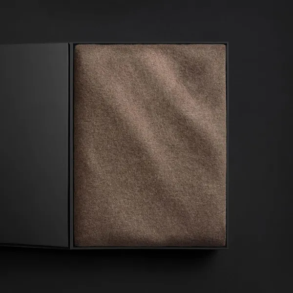 Recycled Cashmere Blanket Gift Box - Mid Brown