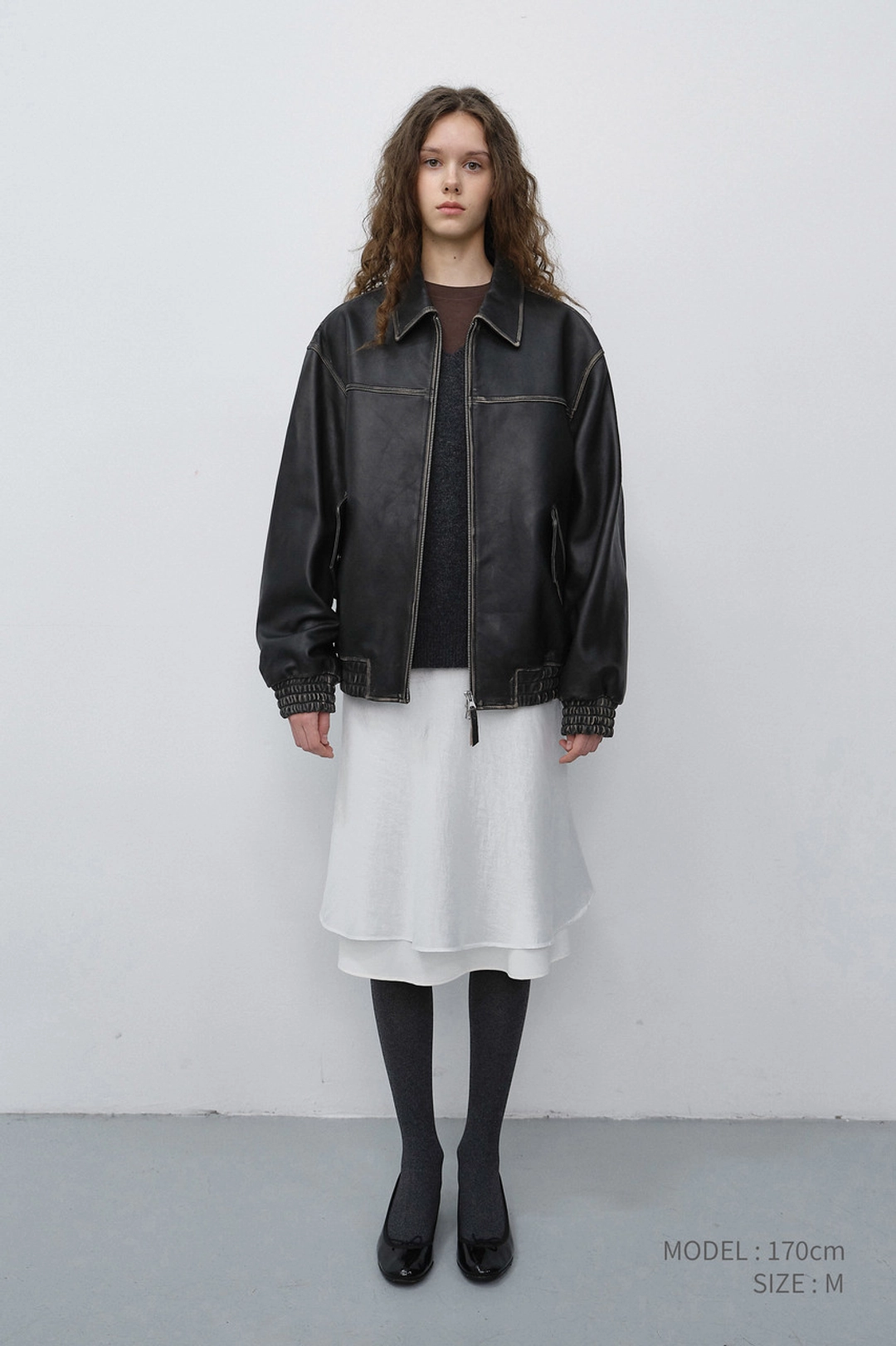 던스트 UNISEX REFINED LEATHER BLOUSON BRUSHED BLACK_UDJU6C101G3 상품 이미지 1
