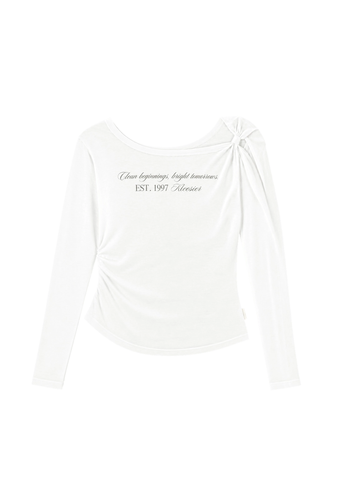 클리시어 Powder sheer ribbon long sleeve, White 상품 이미지 1