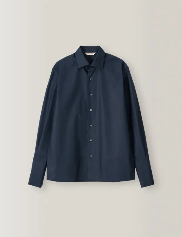 Mila Forme Wide Collar Shirt (Navy)