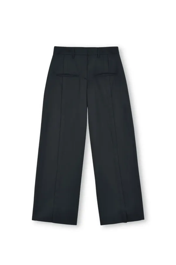 W Wool Wide Pants, Black