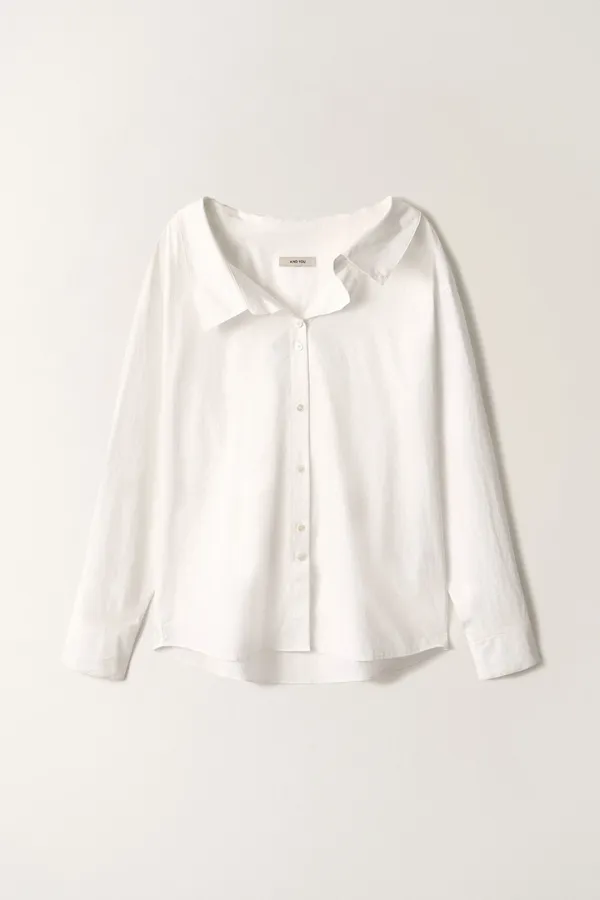언발란스 카라 코튼 셔츠 (White)_2GSUBL11