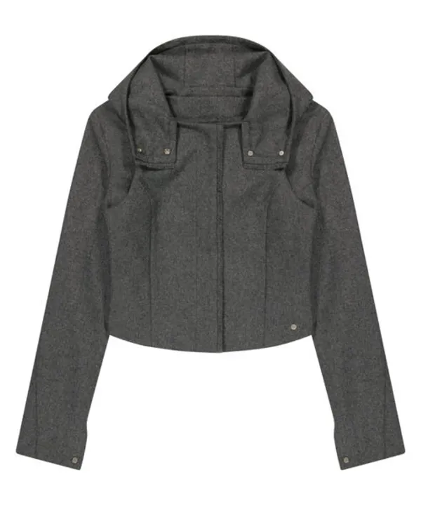 Layered Bolero Wool Jacket / Grey