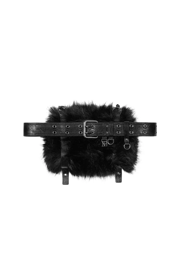 Mini Fur Belt Bag [ Black ]