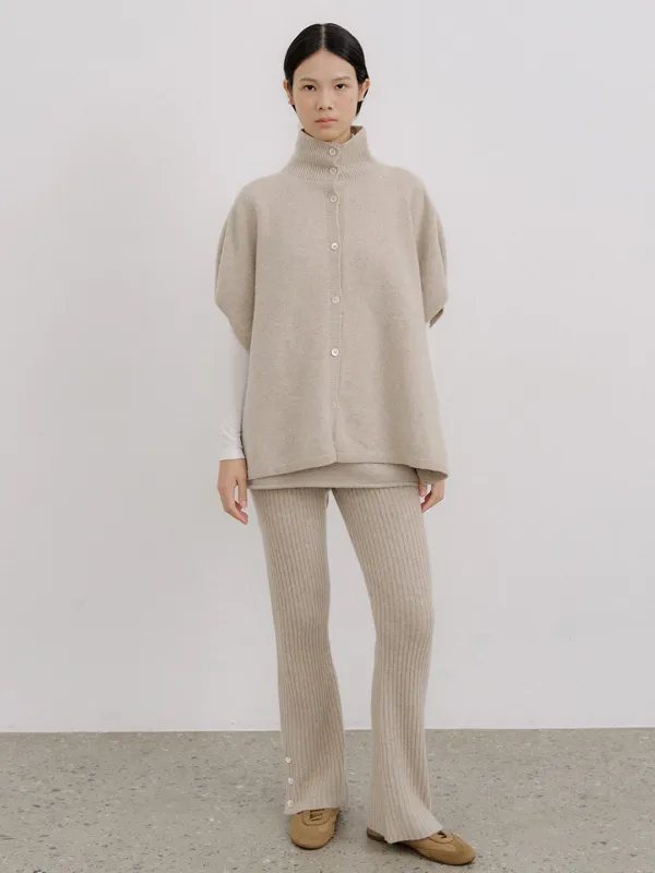 [이코코 착용] WOOL RIBBED FLARE KNIT PANTS_2COLOR