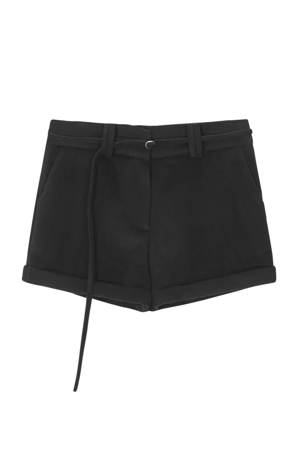 Belt roll-up shorts