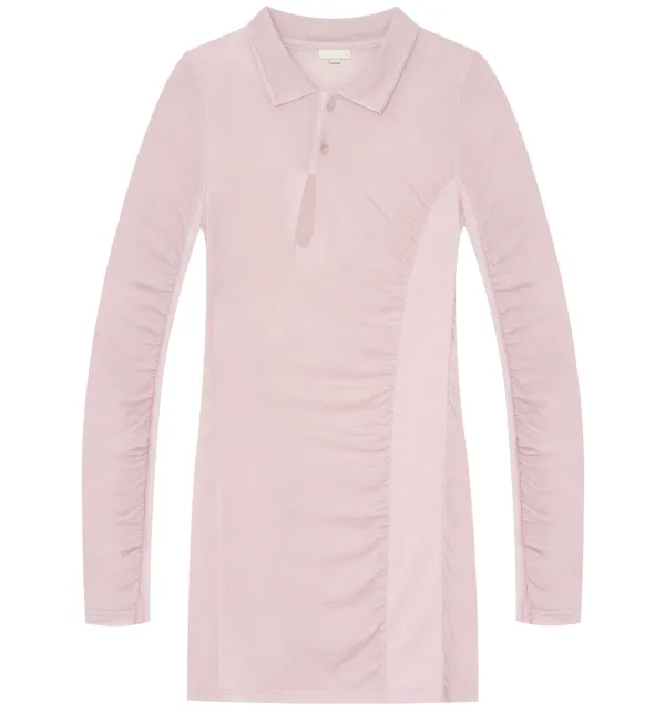 Ruched polo dress (Pink)