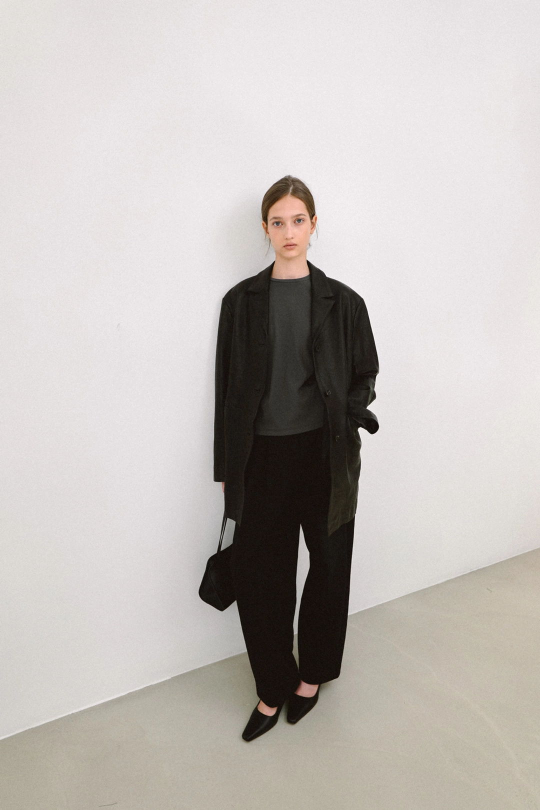 아워인 LAMB SKIN LEATHER HALF JACKET [ BLACK ] 상품 이미지 3