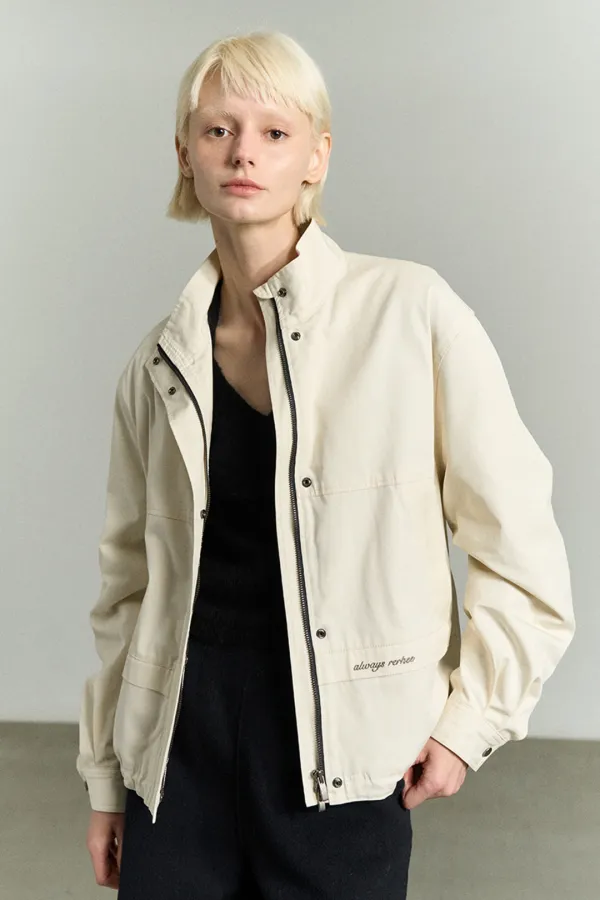 DRAWSTRING HEM ZIP-UP JUMPER