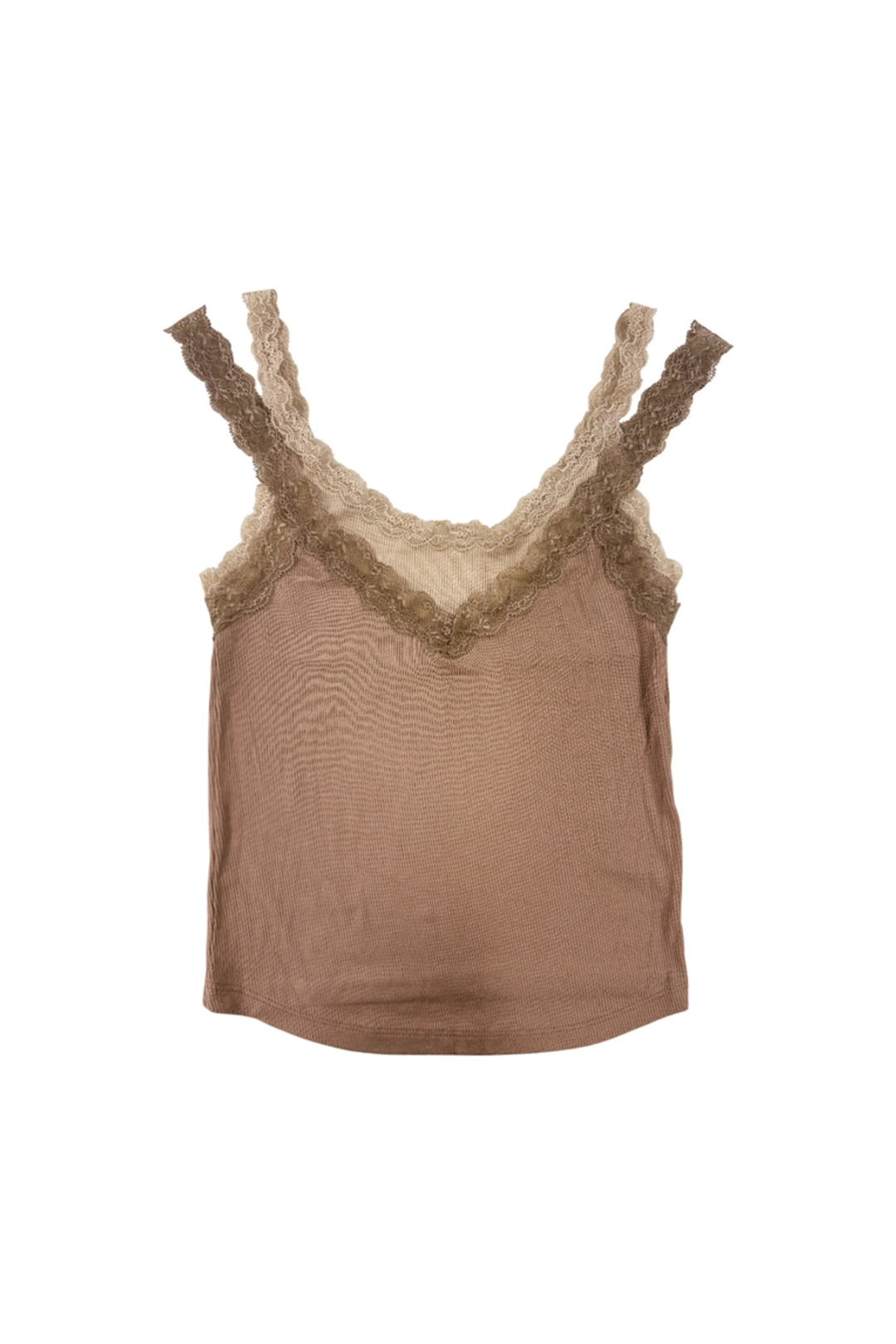 투머치택스 LAYERED LACE CAMI-TOP (BEIGE) 상품 이미지 1