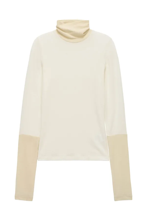Contrast Turtleneck Top_Lemon
