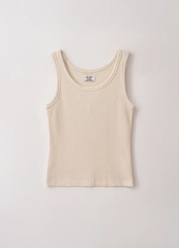 3rd / Waffle Cotton Sleeveless (Cream)