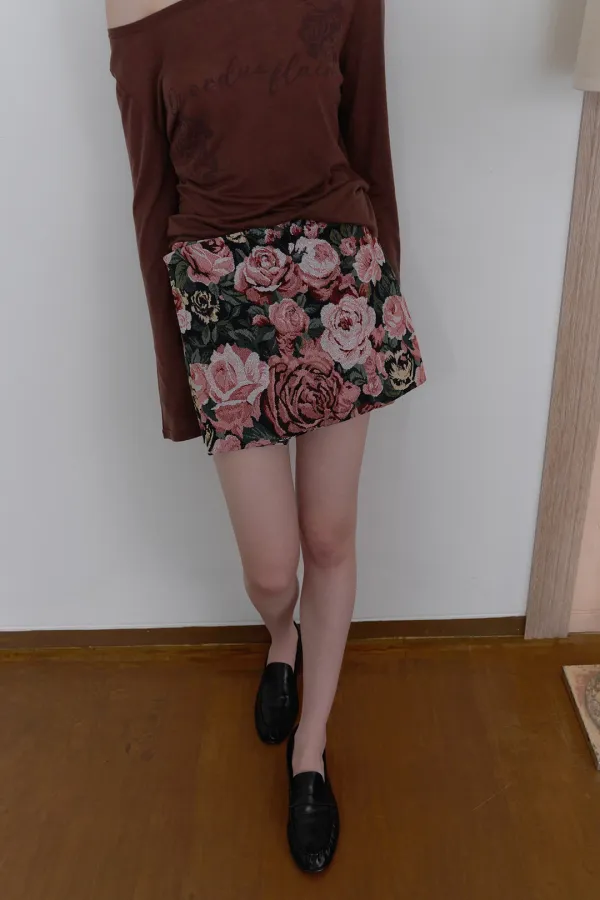 TEXTURED MICRO MINI SKIRT_ROSE