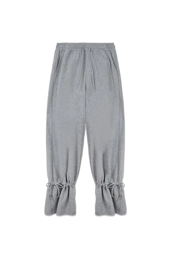 STRING DETAIL SWEATPANTS IN GREY