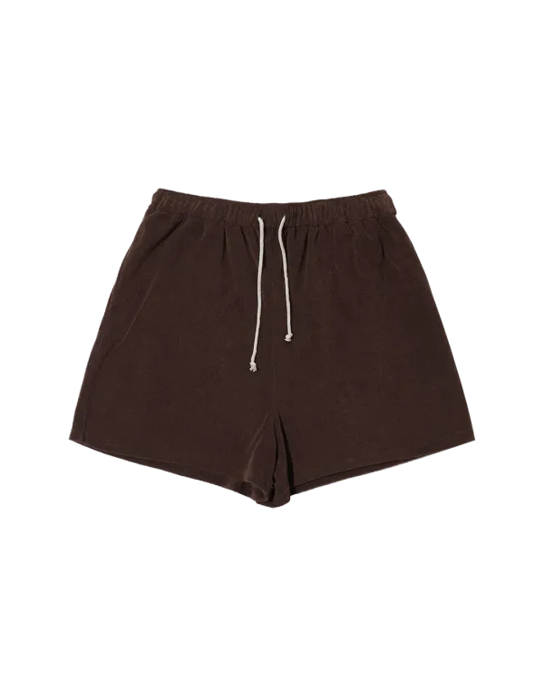 terry crop shorts (brown)