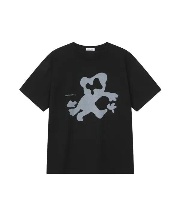 Teddy graphic short sleeve BLACK