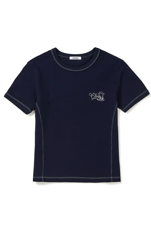 [24SS clove] Stitch Point T-Shirt (Navy)