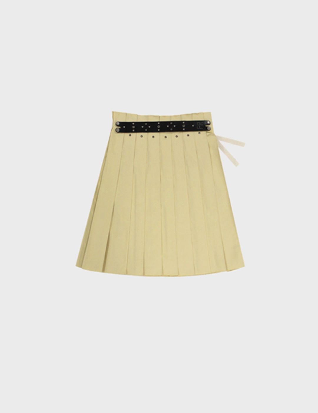 프레클 pleats midi skirt with leather accent 상품 이미지 2