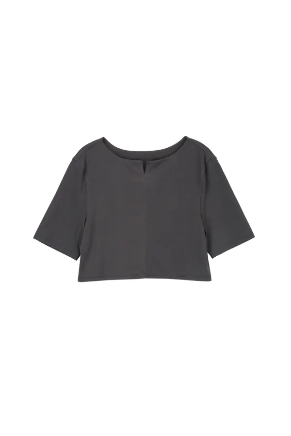 Crop T-Shirts, Charcoal