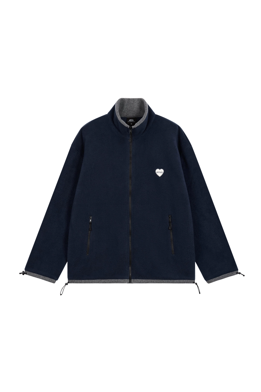 이미스 OVERSIZED HEART WAPPEN ZIP UP FLEECE-NAVY 상품 이미지 1